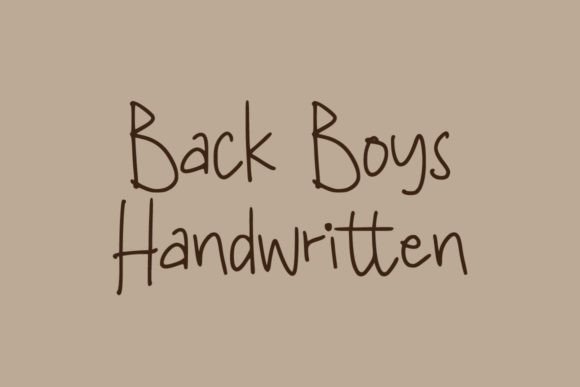 Back Boys Handwritten Font